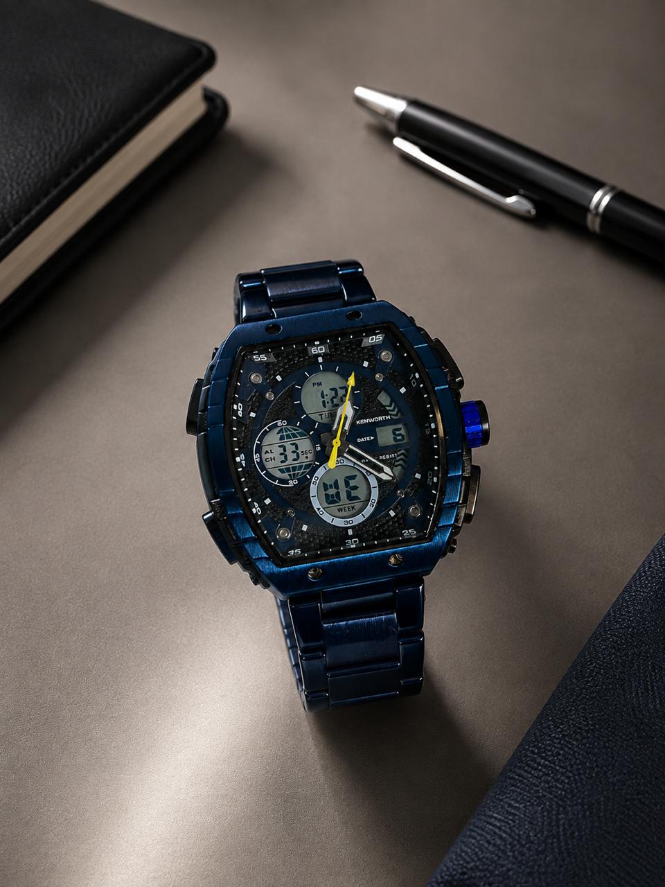 Kenworth Original Caballero — Reloj analógico-digital (frontal)
