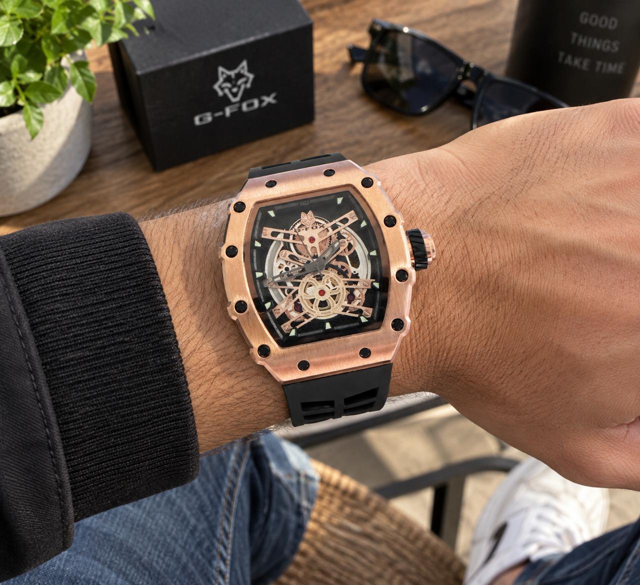 G-FOX Manilla en silicona de alta calidad — Reloj analógico (frontal)