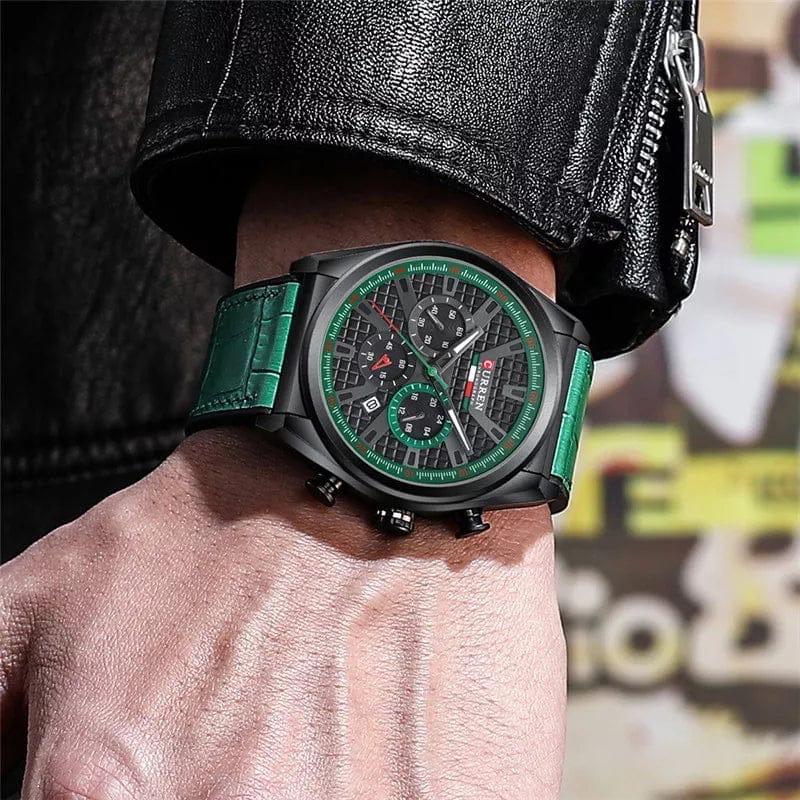 Nueva Colección Curren Cuero Verde — Reloj cuero (detalle)