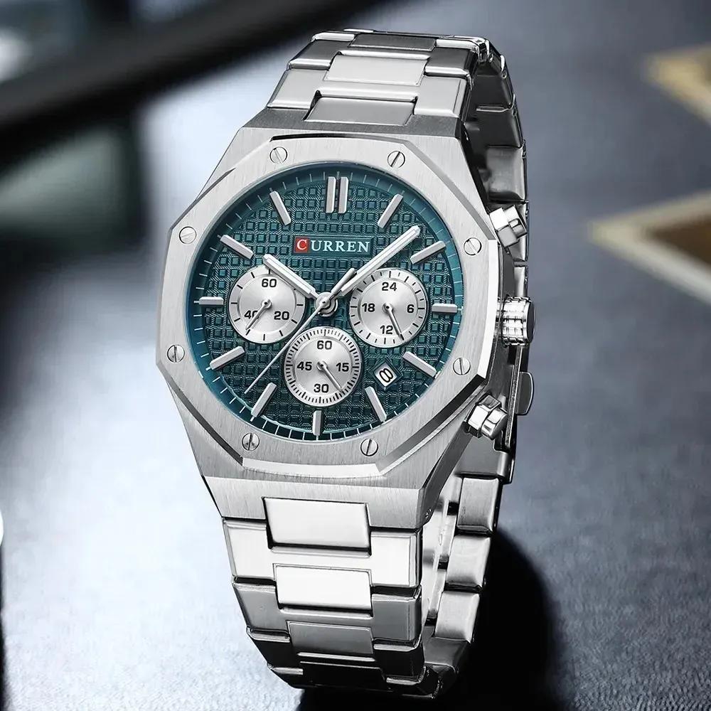 Curren Original Caballero Acero — Reloj analógico (lateral)