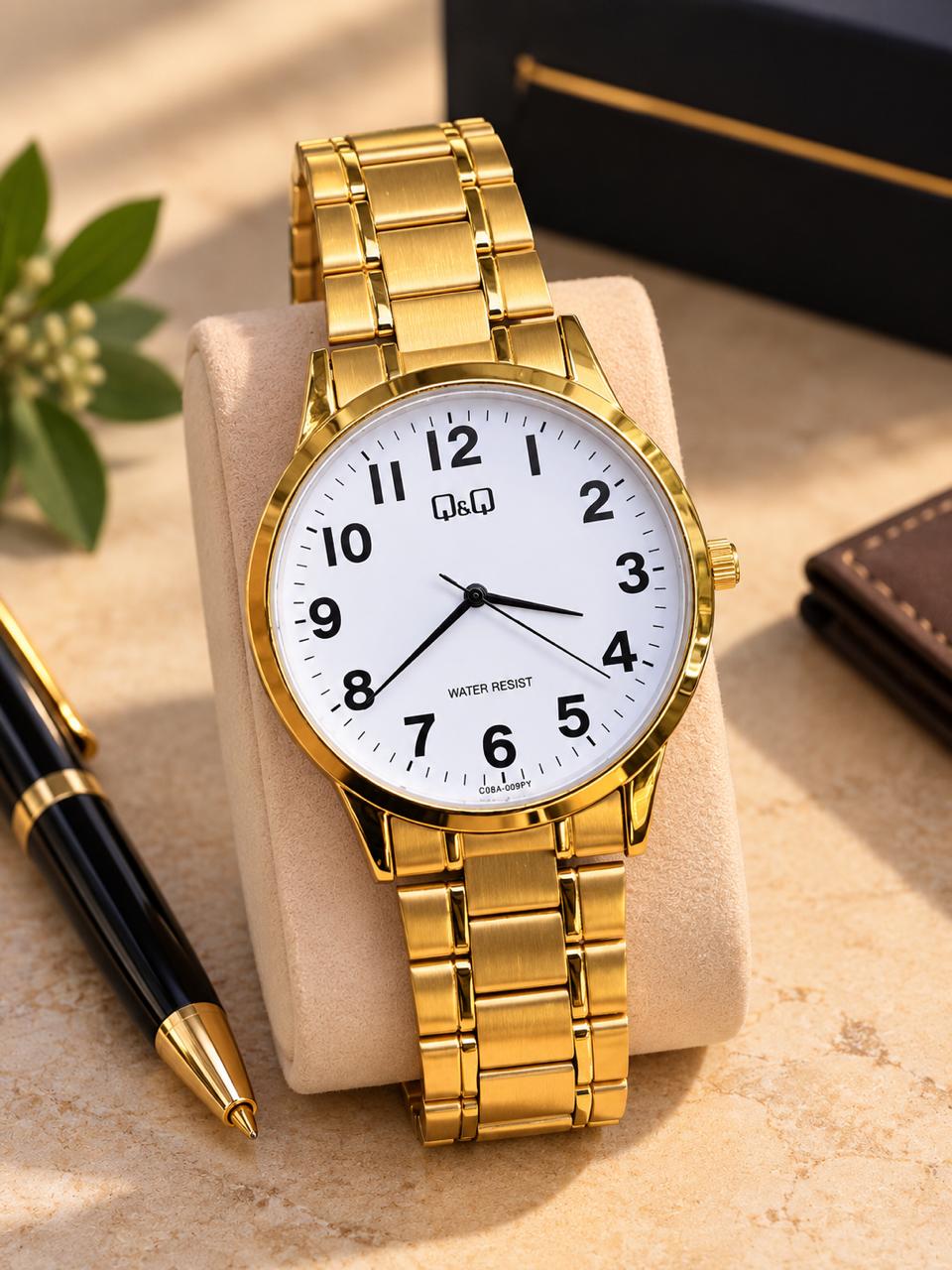 QYQ Pulso Metálico En Acero Estilo Clásico — Reloj analógico clásico (lateral)