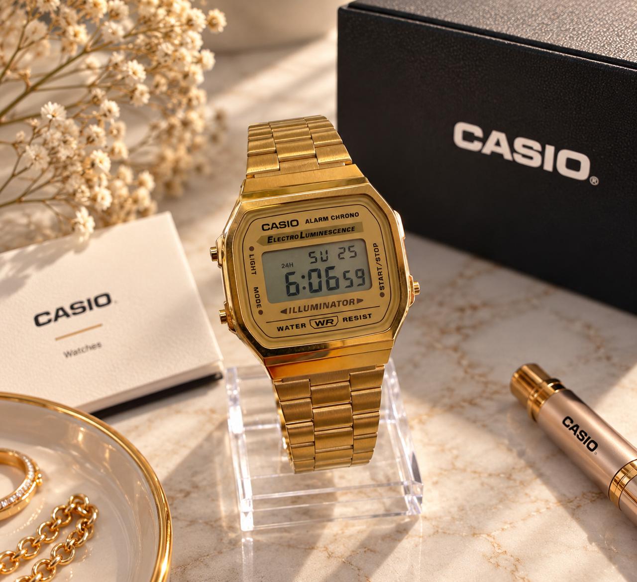 Casio A16WG-9WDF Pulso Metálico En Acero — Reloj digital clásico (frontal)