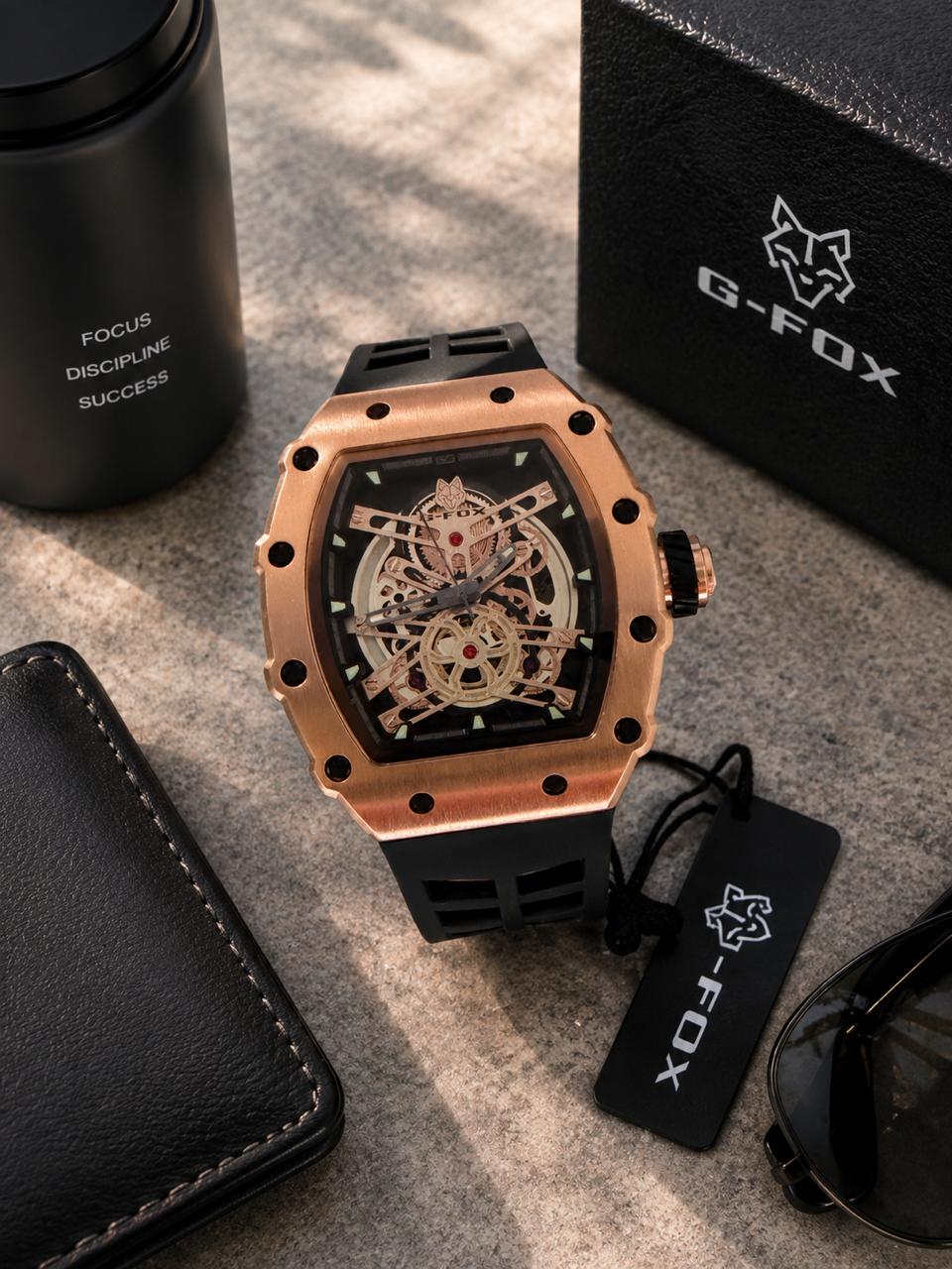 G-FOX Manilla en silicona de alta calidad — Reloj analógico (lateral)